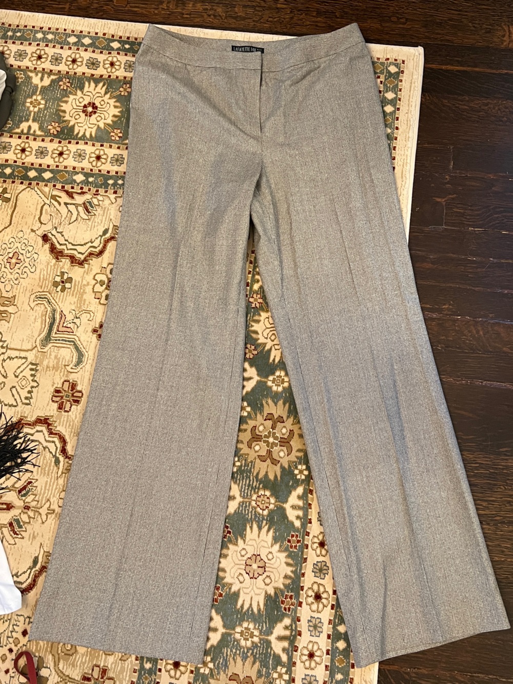 Lafayette 148 New York Gray Wide-Leg Dress Pants